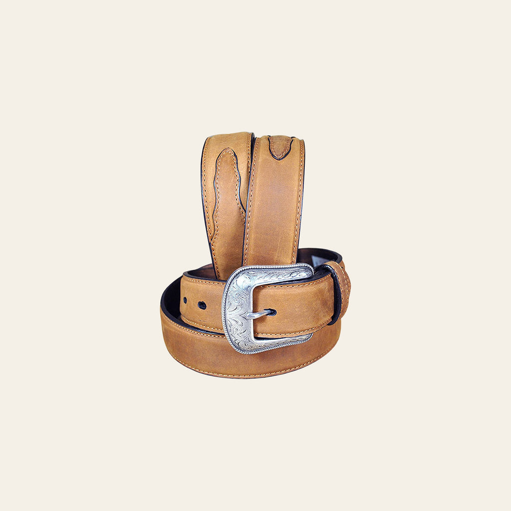 3D Brown Men'S Basic Leather Belt Removable Buckle