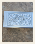 3d Print Silver Tooled Horse Trinket Gift Box with free horse keychain on a warm cream background
