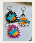 3d Printed Keychains Western Rodeo Bullrider Cowboy The Last Roundup on a warm cream background