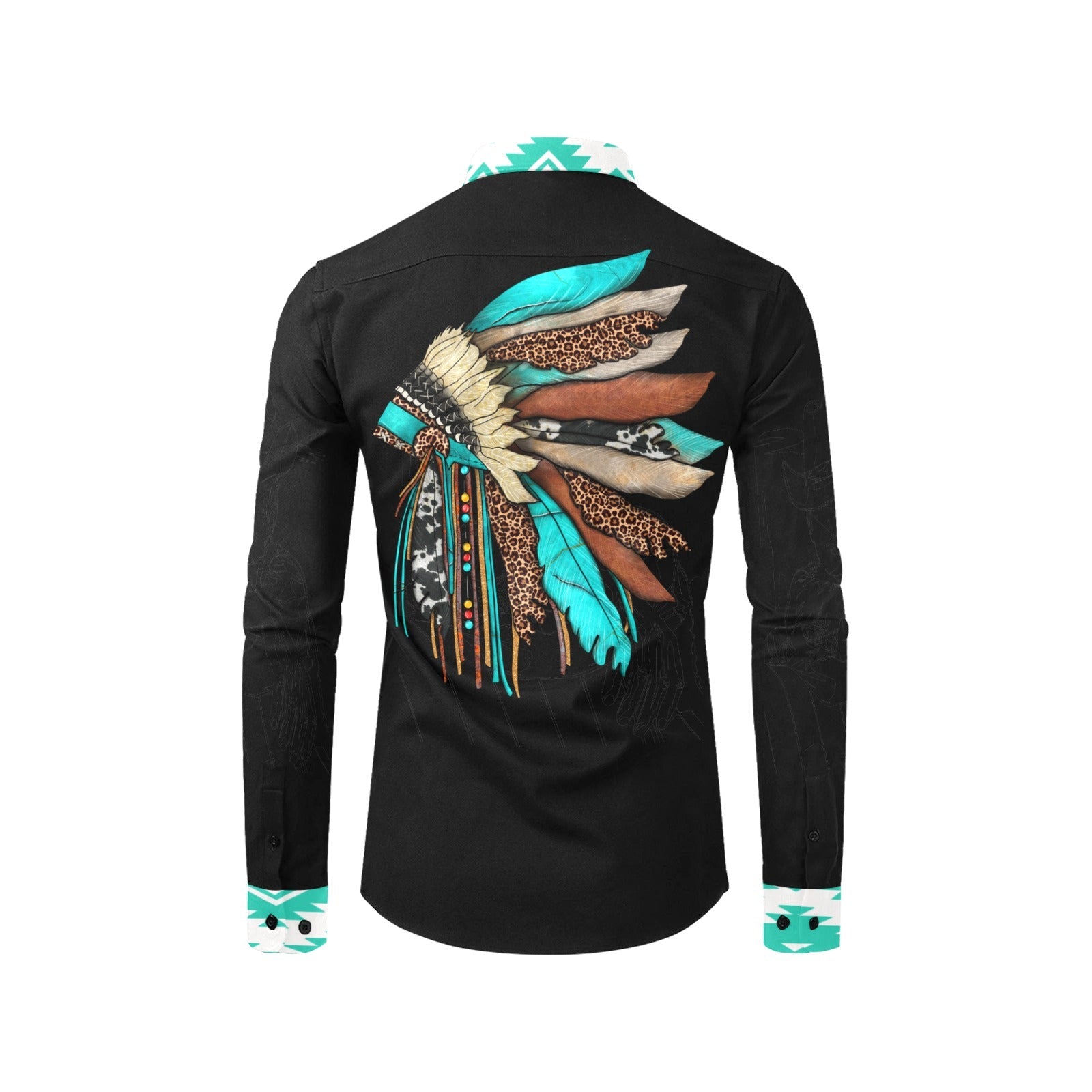 Baha Ranch Indian Headdress Unisex Western Button UP Shirt by Baha Ranch Western Wear