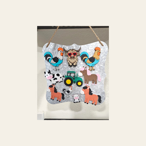 3d Farm Animal Cow Horse Tractor Magnets - Build your own farm - choice of styles on a warm cream background