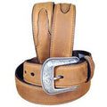 3D Brown Men'S Basic Leather Belt Removable Buckle