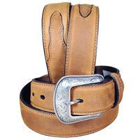 3D Brown Men'S Basic Leather Belt Removable Buckle