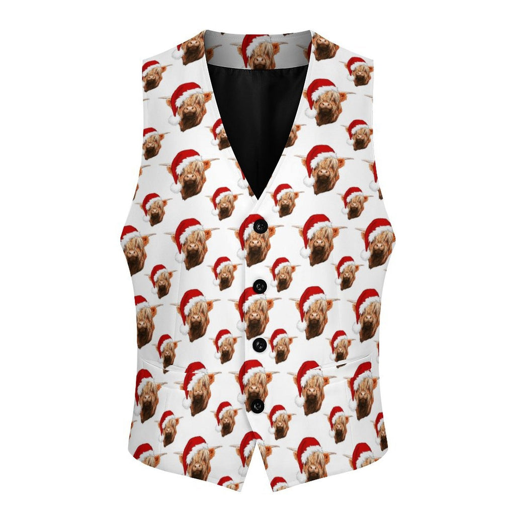 Baha Ranch Highland Christmas Cow Men's Western Vest by Baha Ranch Western Wear - product image 2