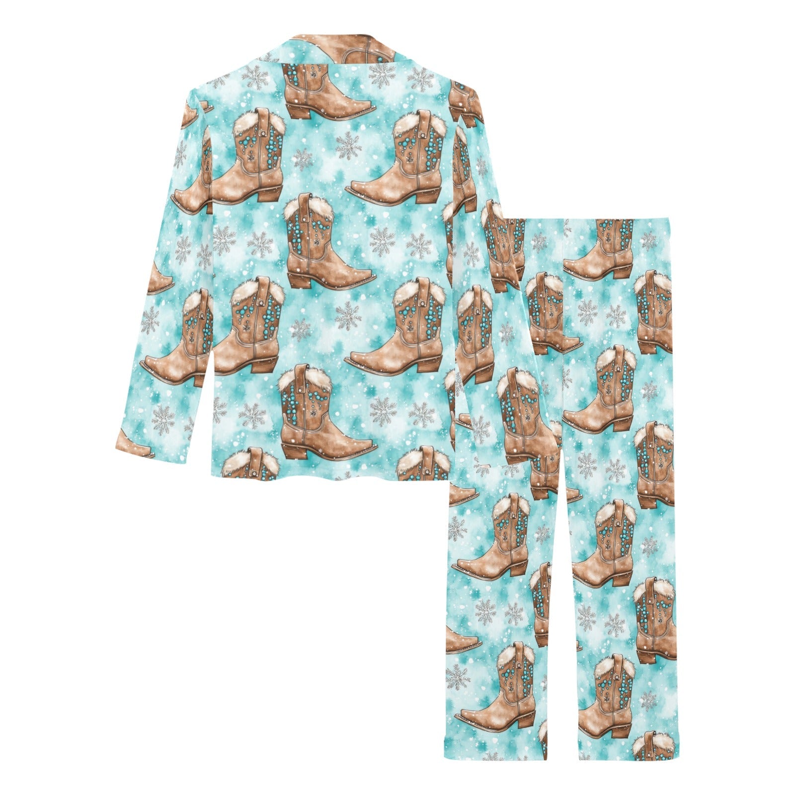 Baha Ranch Turquoise Christmas Boots Women's Western Pajamas by Baha Ranch Western Wear - product image 4