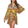 Baha Ranch Vintage Cowgirl Collage Satin Robe by Baha Ranch Western Wear