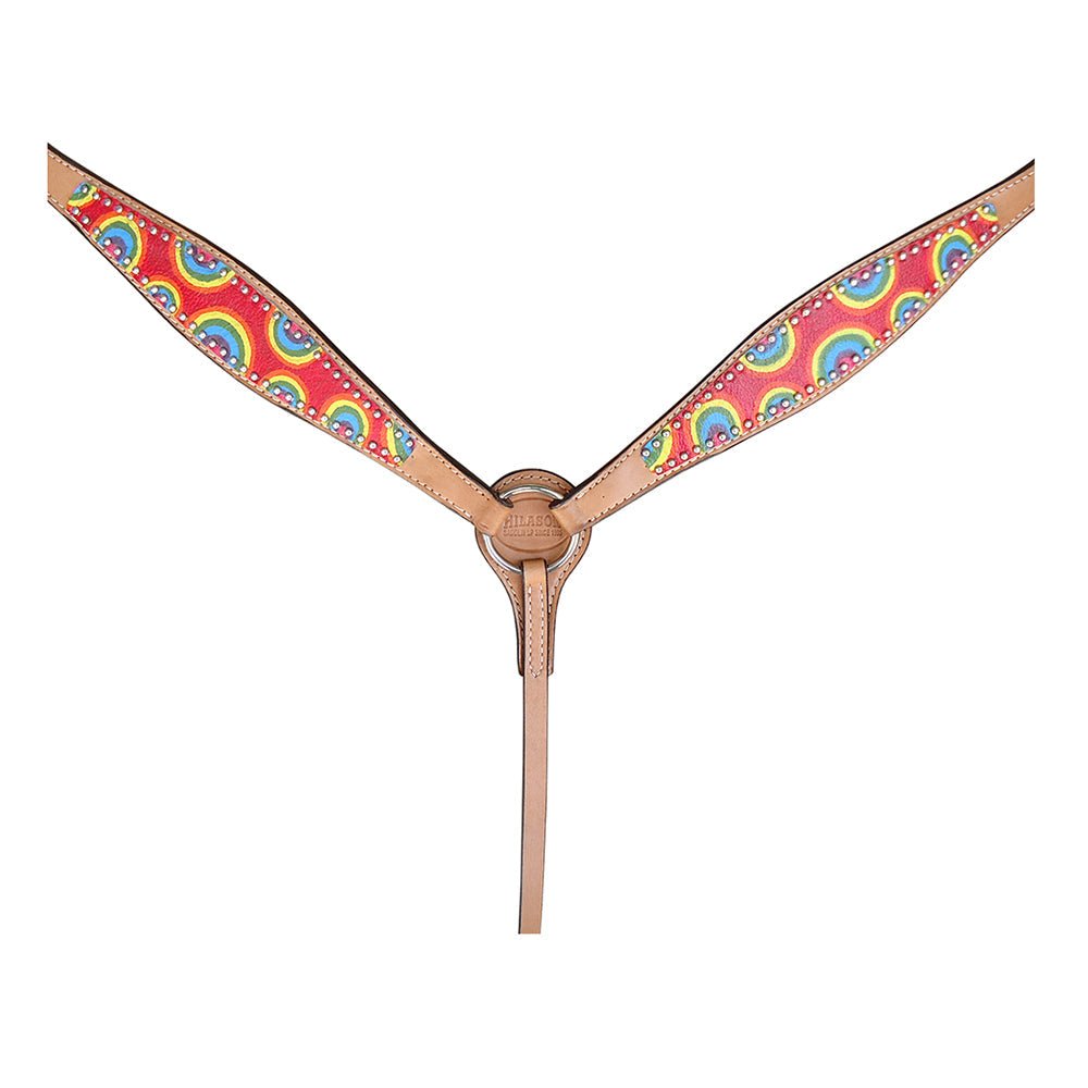 HILASON W. H. Leather Headstall & Breast Collar Tk. Set Rainbow –