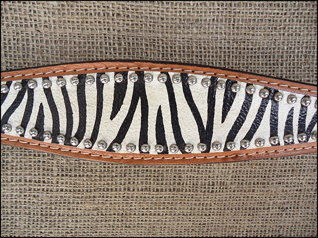 Western Leather Headstall And Breast Collar Tack Set With ZebraPatterned Durable