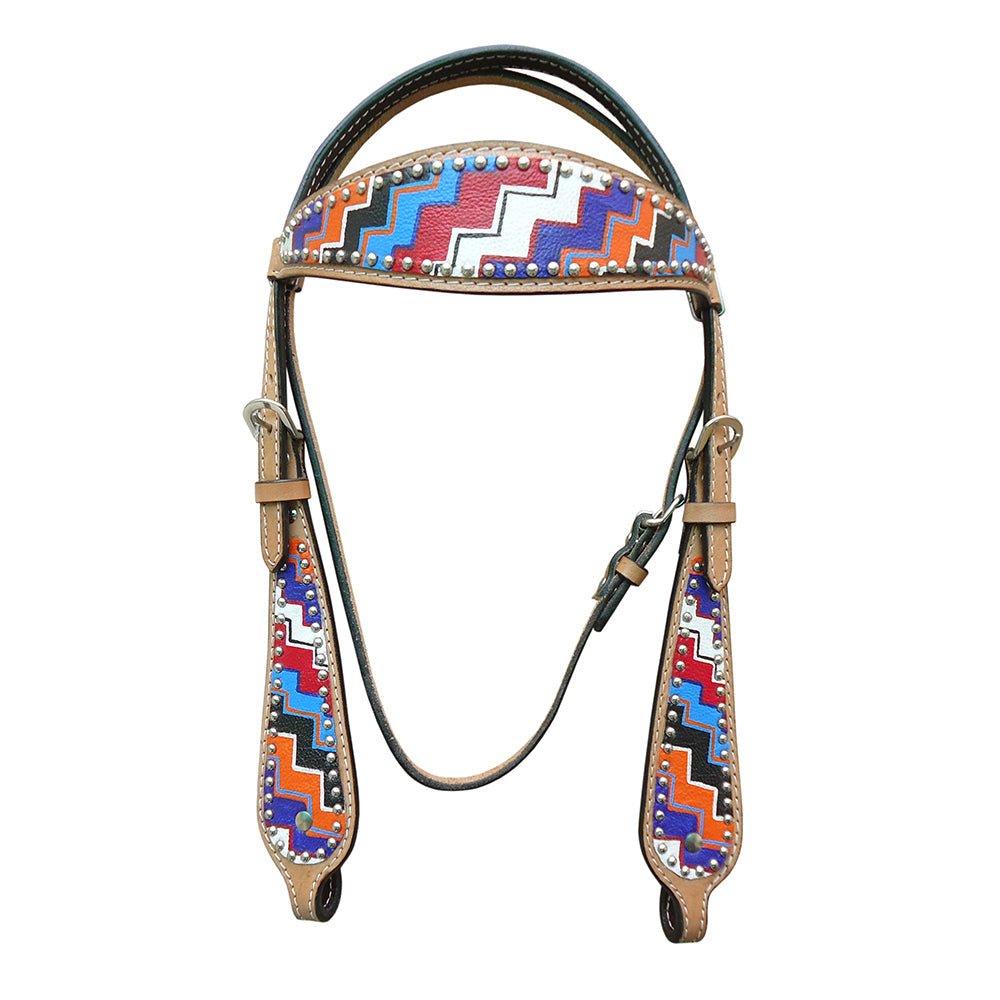 HILASON W. H. Leather Headstall & Breast Collar Set Geometry – Hilason