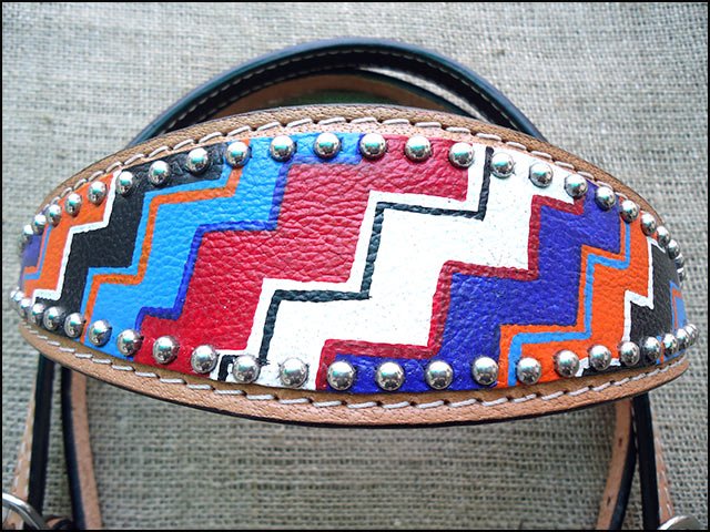 HILASON W. H. Leather Headstall & Breast Collar Set Geometry – Hilason
