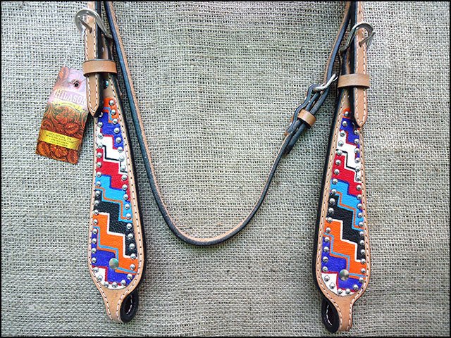 HILASON W. H. Leather Headstall & Breast Collar Set Geometry – Hilason