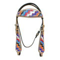 HILASON W. H. Leather Headstall & Breast Collar Set Geometry – Hilason