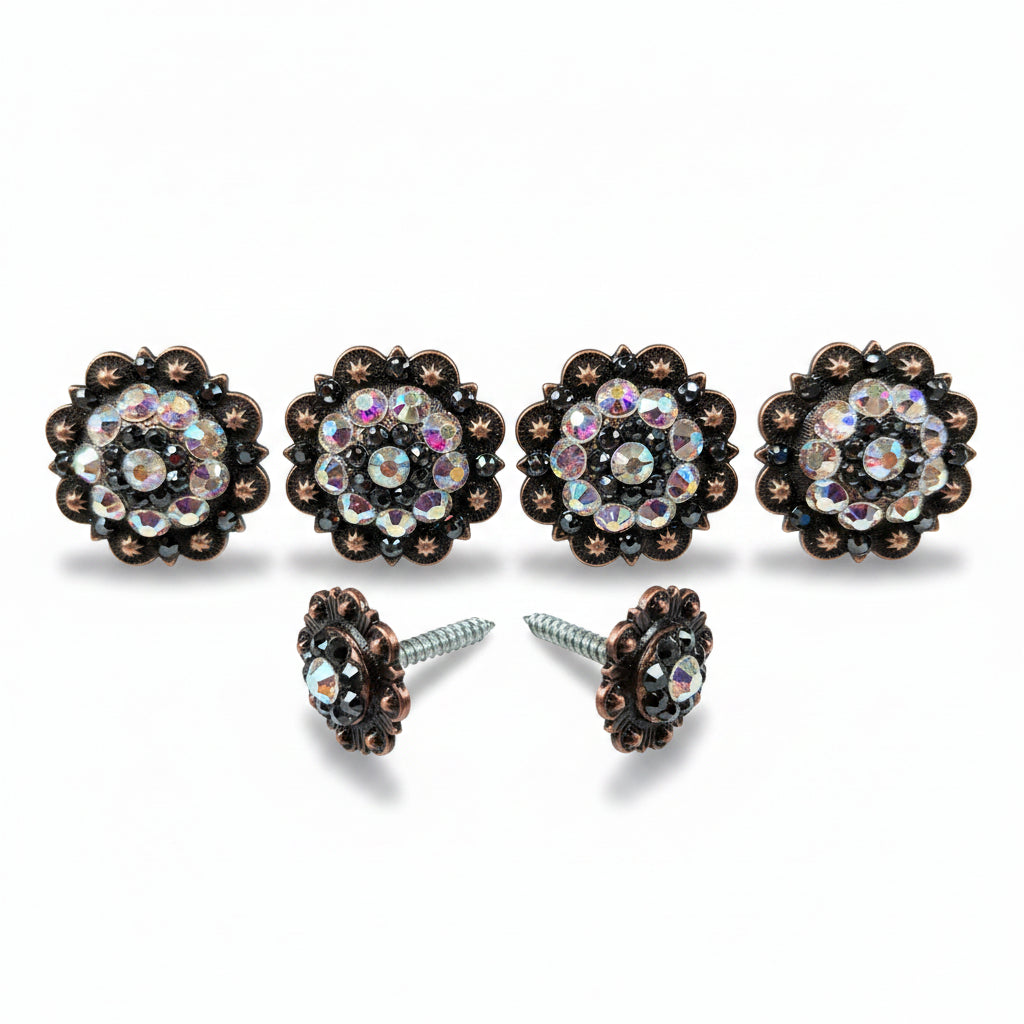 Copper AB & Black Saddle Conchos — view 2