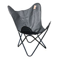 Genuine Leather Butterfly Chair Folding Lounge Modern Sling Accent Seat