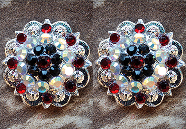 Black Siam Ab Crystals 1-1/4In Berry Headstall Saddle Hilason