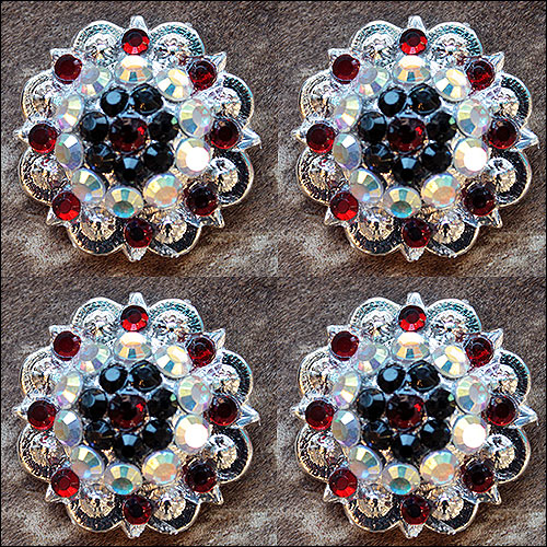 Black Siam Ab Crystals 1-1/4In Berry Headstall Saddle Hilason
