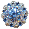 Aquamarine Ab Crystals 1-1/4In Berry Headstall Saddle Hilason
