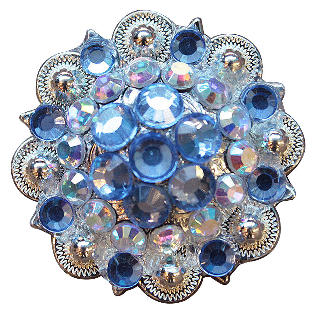 Aquamarine Ab Crystals 1-1/4In Berry Headstall Saddle Hilason