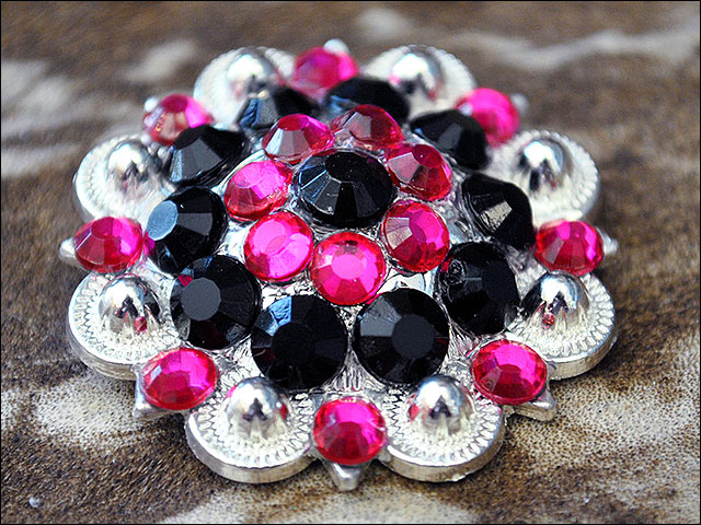 Black Hot Pink Crystal Berry Headstall Saddle Cowgirl Hilason