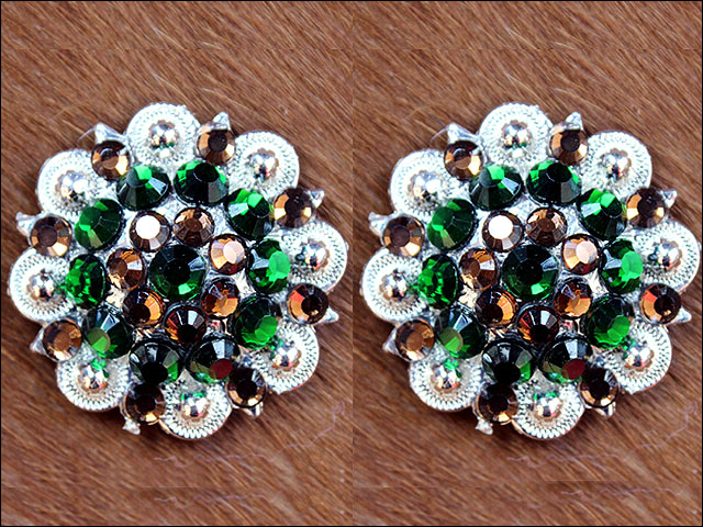 Brown Green Crystal Berry Headstall Saddle Cowgirl Hilason