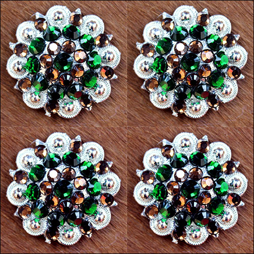 Brown Green Crystal Berry Headstall Saddle Cowgirl Hilason