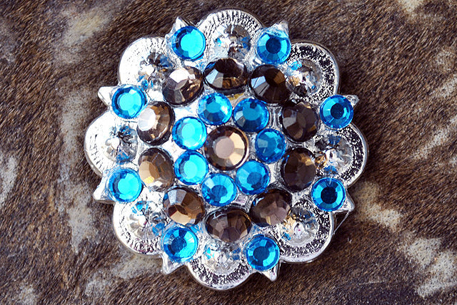 Hilason Western Berry Conchos Glass Rhinestones Bling 1.5" Tack Cowgirl