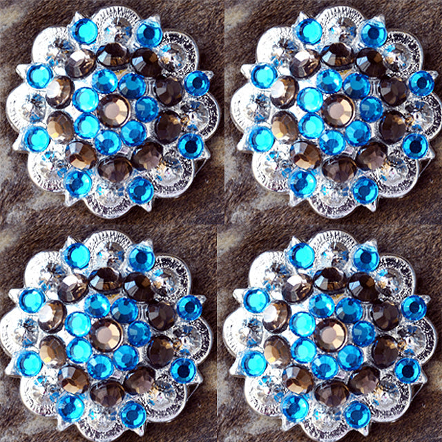 Hilason Western Berry Conchos Glass Rhinestones Bling 1.5" Tack Cowgirl
