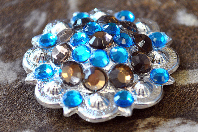 Hilason Western Berry Conchos Glass Rhinestones Bling 1.5" Tack Cowgirl