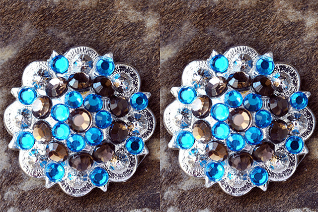 Hilason Western Berry Conchos Glass Rhinestones Bling 1.5" Tack Cowgirl