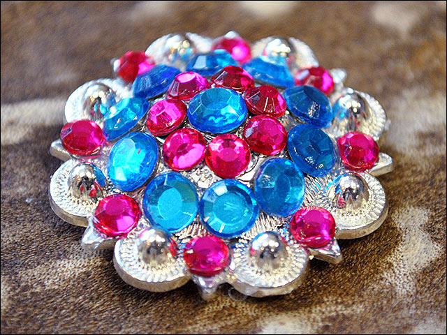 Blue Fuchsia Crystal 1-1/4In Berry Headstall Saddle Hilason