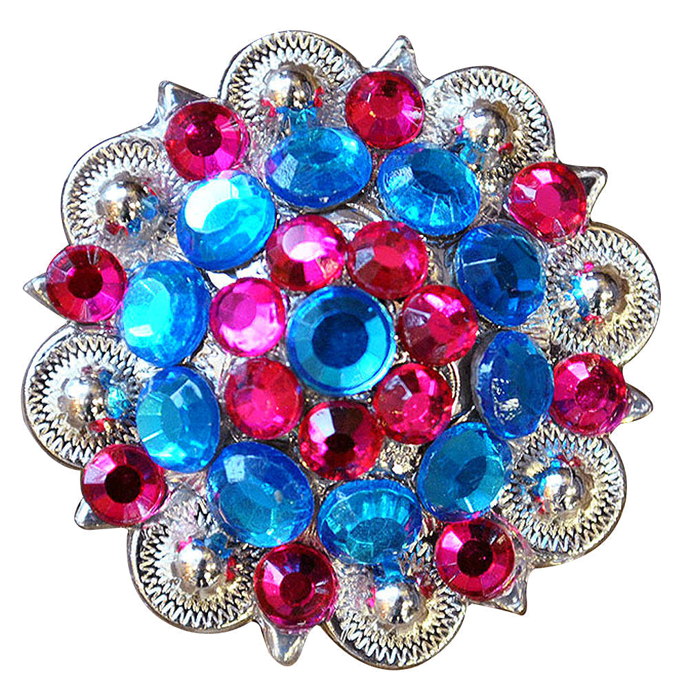 Blue Fuchsia Crystal 1-1/4In Berry Headstall Saddle Hilason