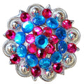 Blue Fuchsia Crystal 1-1/4In Berry Headstall Saddle Hilason