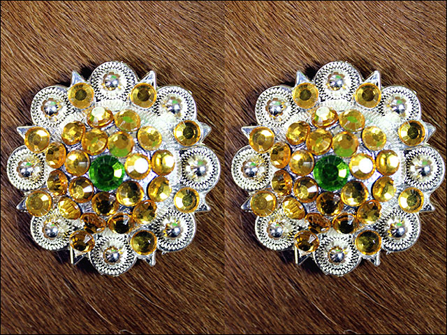 Gold Crystal 1-1/4In Berry Headstall Saddle Cowgirl Hilason