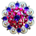 Blue Pink Crystal 1-1/4In Berry Headstall Saddle Hilason