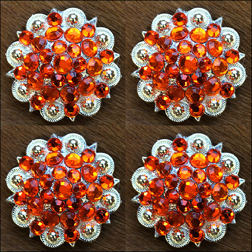 Orange Crystal 1-1/4In Berry Headstall Saddle Cowgirl Hilason