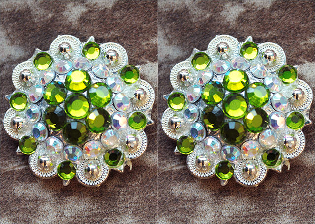 Peridot Green Ab Crystal Berry Headstall Saddle Tack Hilason