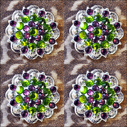 Peridot Amethyst Crystal Berry Headstall Saddle Hilason