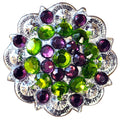 Peridot Amethyst Crystal Berry Headstall Saddle Hilason
