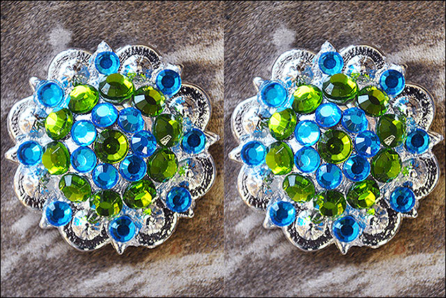 Peridot Green Capri Blue Crystal Berry Tack Saddle Hilason