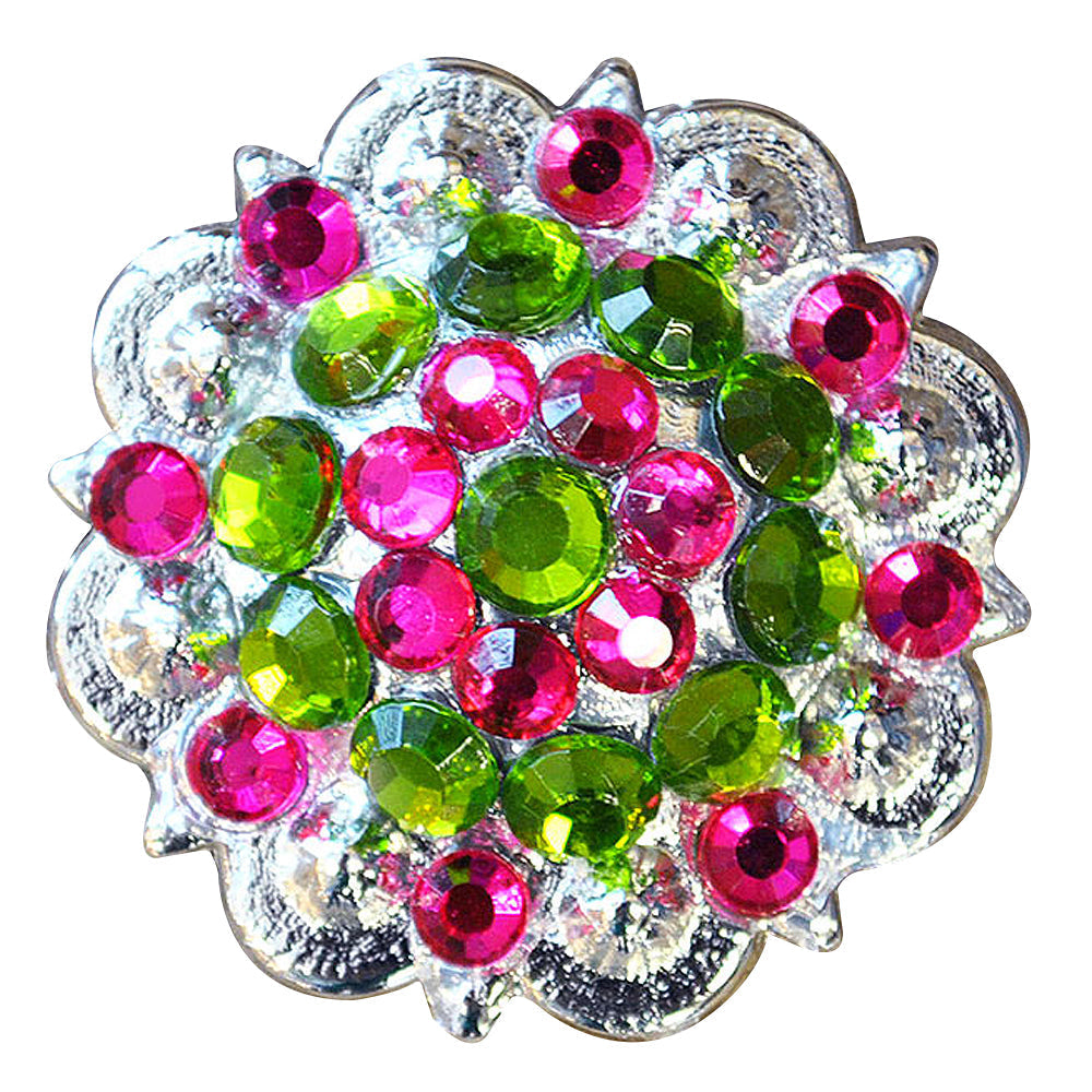 Hilason Peridot Green Fuchsia Crystal Berry Concho Rhinestone Tack Saddle