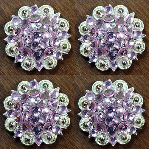 Hilason Rose Crystal 1-1/4In Berry Concho Rhinestone Saddle Tack Cowgirl