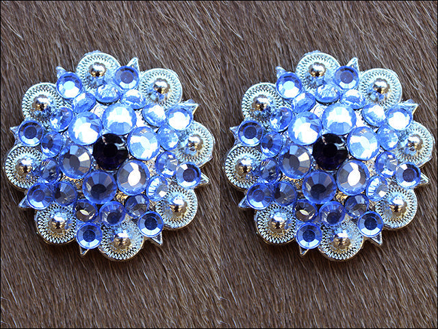 Amethyst Crystal Berry Silver Concho — 1.25"