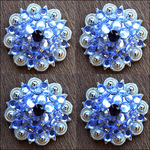Amethyst Crystal Berry Silver Concho — 1.25"