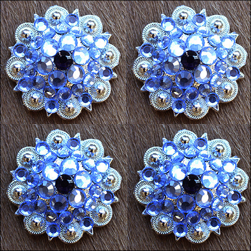HILASON Screw Back Concho 1.25 in Amythyst Montana Crystals Saddle Amythyst, Color | Slotted Conchos Bling