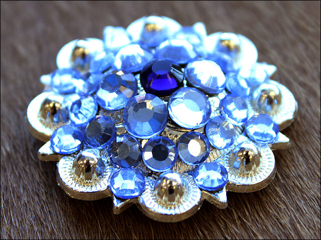 HILASON Screw Back Concho 1.25 in Amythyst Montana Crystals Saddle Amythyst, Color | Slotted Conchos Bling