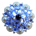 Amethyst Crystal Berry Silver Concho — 1.25"