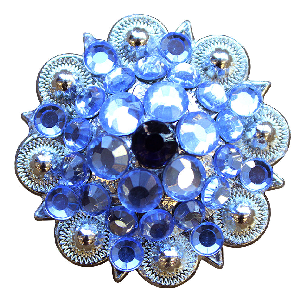 Amethyst Crystal Berry Silver Concho — 1.25"