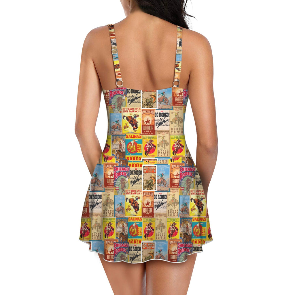 Baha Ranch Vintage Rodeo Poster Skirted Swimsuit by Baha Ranch Western Wear - product image 4