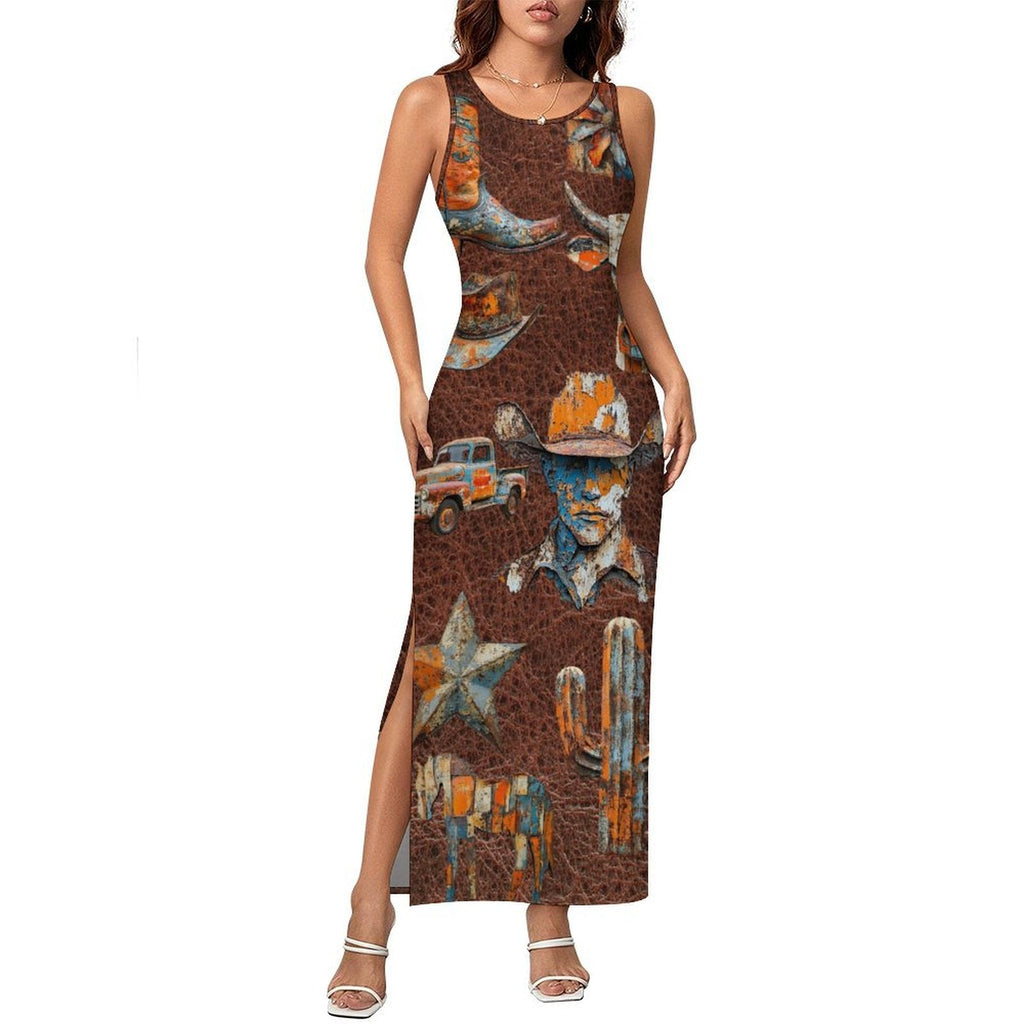 Baha Ranch Cowboy Treasures Bodycon Maxi Dress by Baha Ranch Western Wear