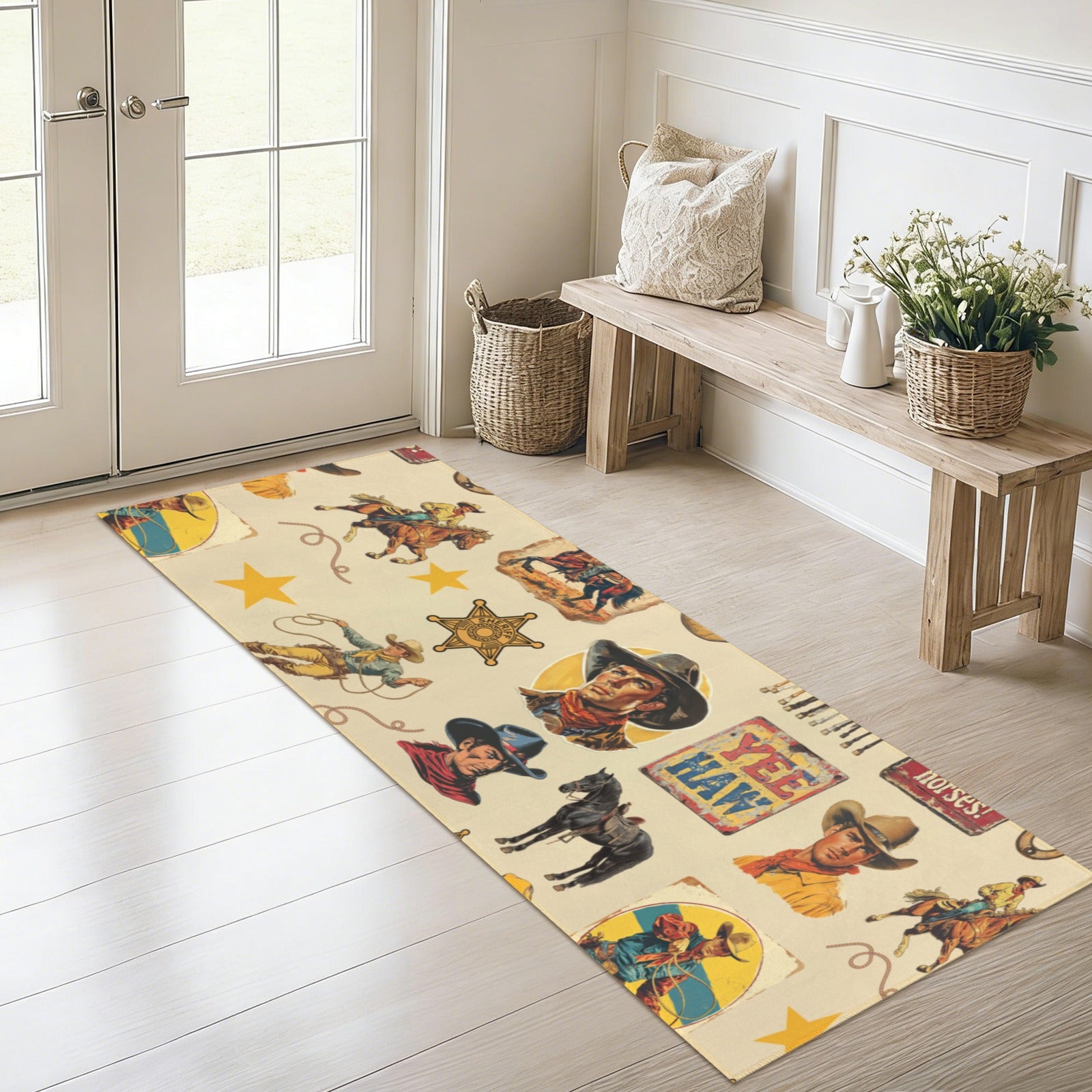 Vintage Cowboy Collage Floor Rug Runner Indoor 60" x 22" Made in America by Baha Ranch Western Wear - product image 7